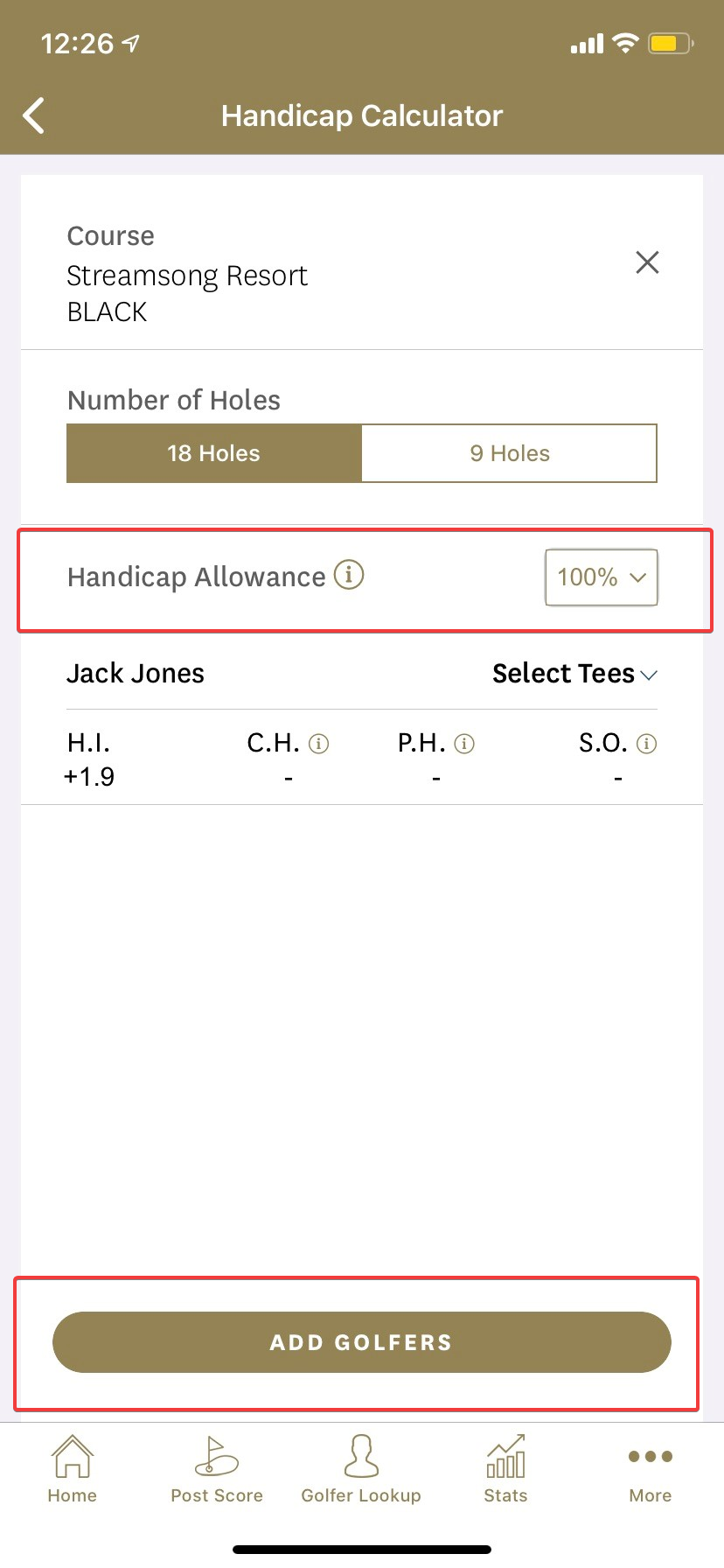 Golfer Lookup / Handicap Calculator – USGA